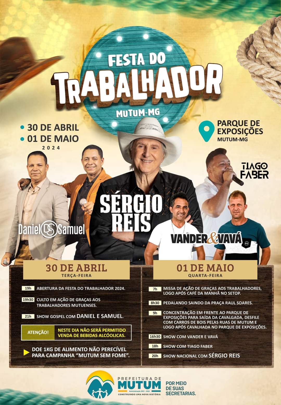 Festa do trabalhador em Mutum-MG - presença de Sérgio Reis